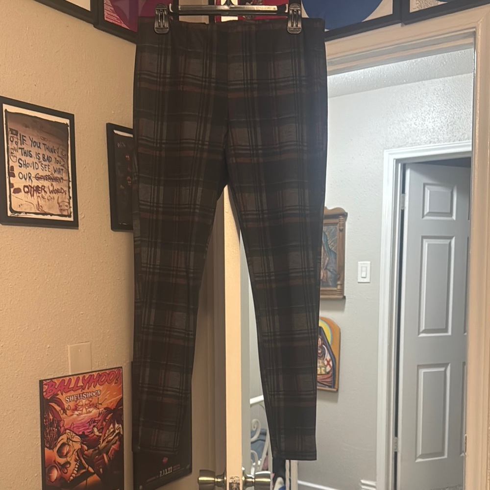 Women’s Plaid Pants - Black and Gray